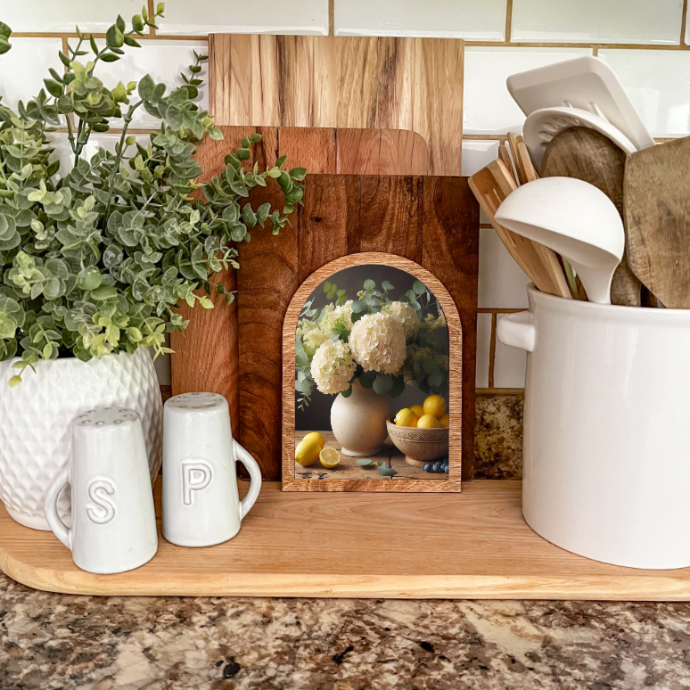 Lemons and Hydrangea Hush Arch Frame