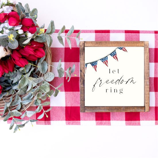 Let Freedom Ring Canvas Printed Sign
