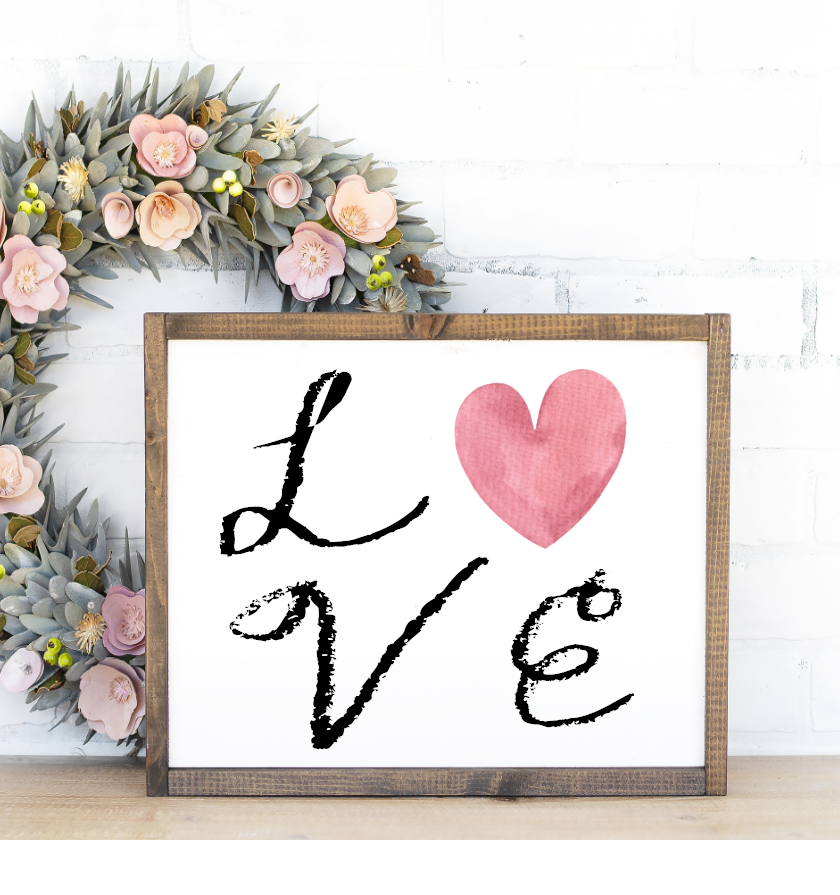 Love Canvas Printed Sign