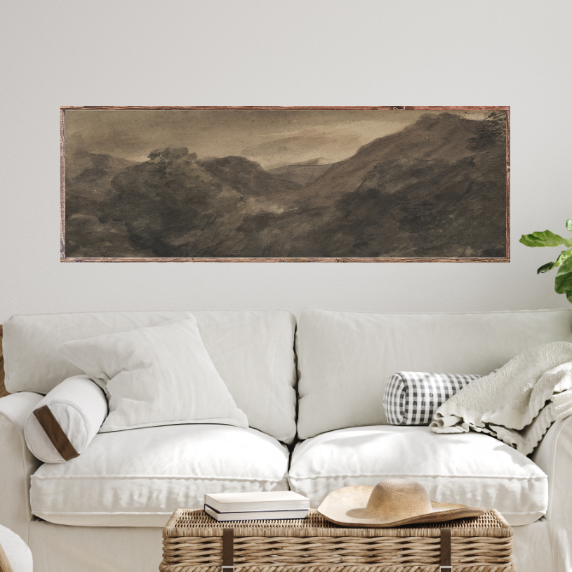 Misty Silence in the Mountains Landscape Canvas Printed Sign