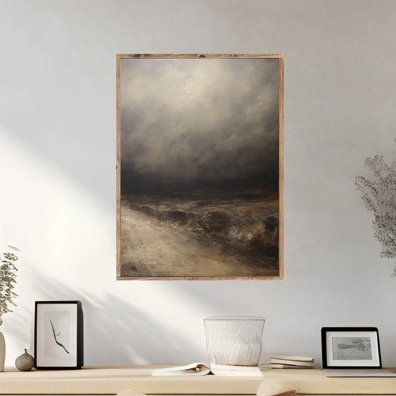 Moody Dark Tone Abstract Canvas Printed Sign