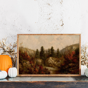 Moody Fall Landscape Canvas Printed Sign