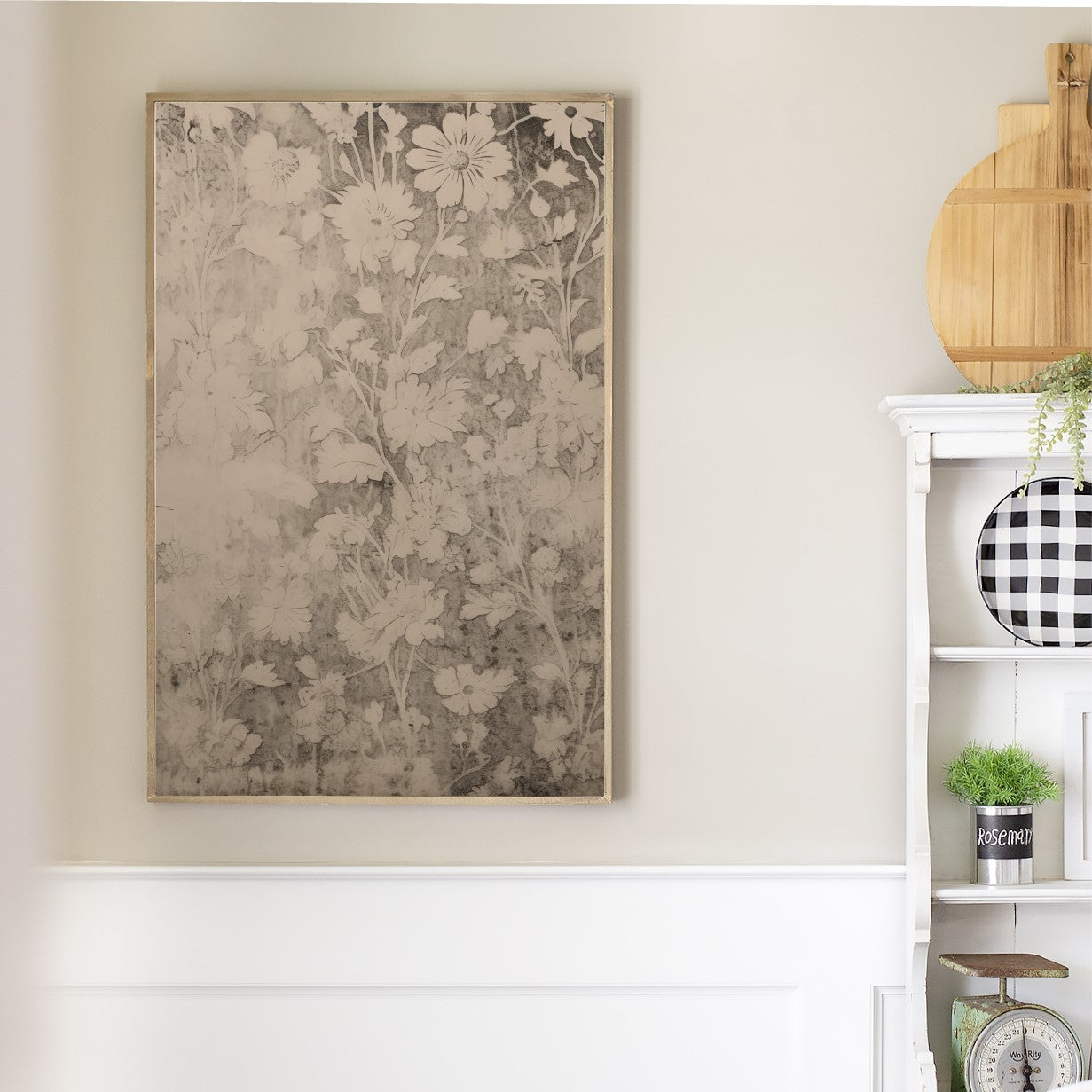 Moody Floral Layering Sign Canvas Printed Sign