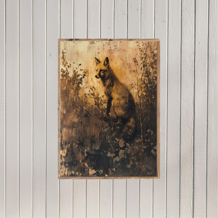 Moody Fox Printed Sign