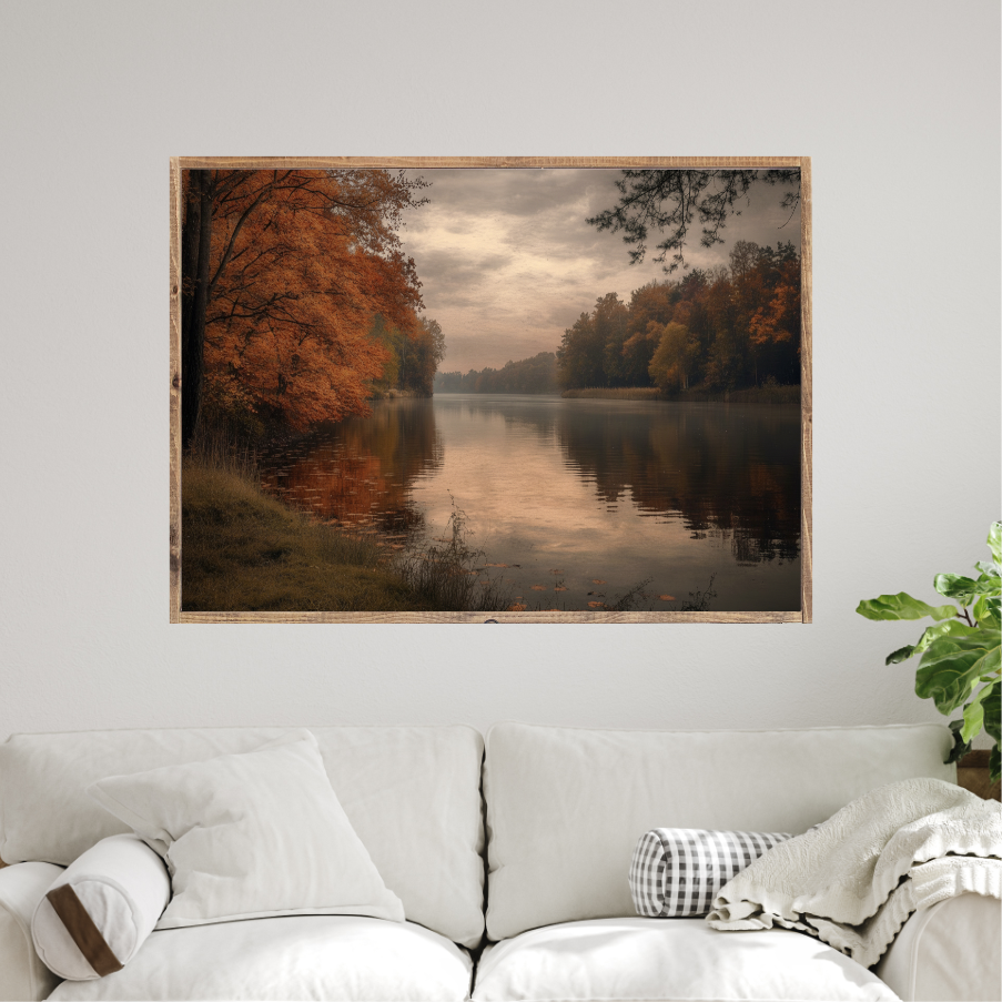 Moody River Landscape Canvas Printed Sign