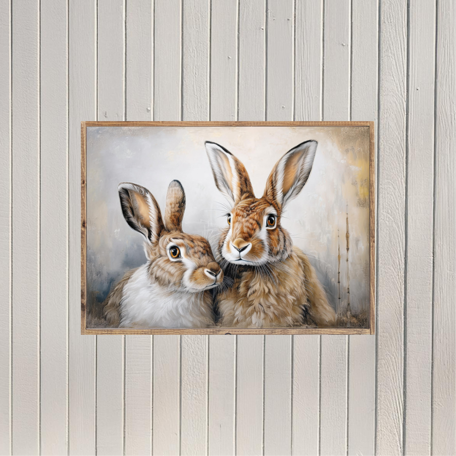 Mr and Mrs Bunny Canvas Printed Sign