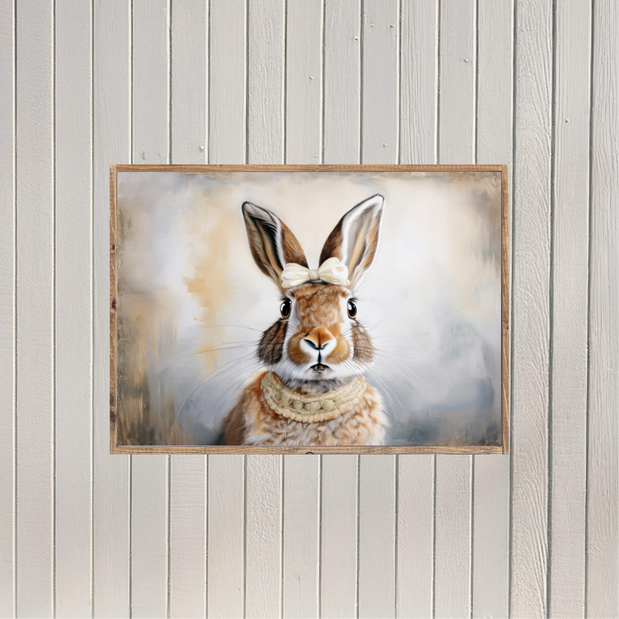 Mrs Bunny Canvas Printed Sign