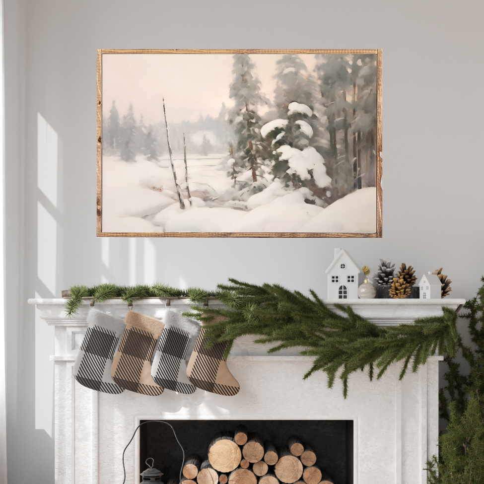 Nature's Snowy Blanket Canvas Printed Sign