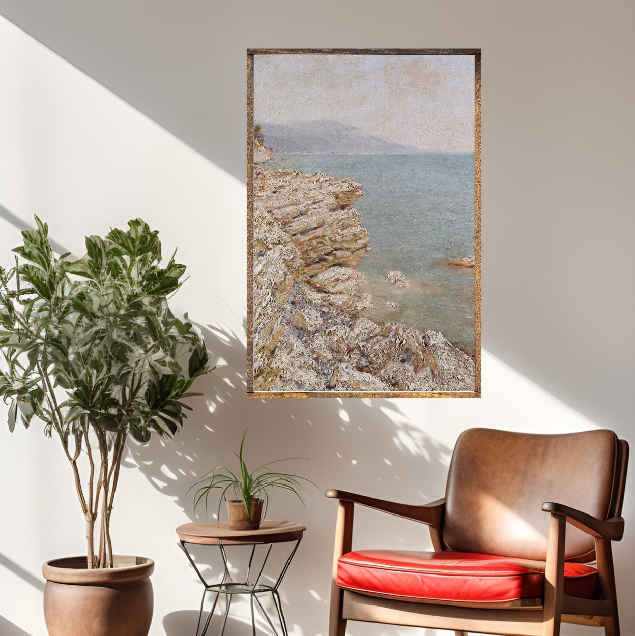 Ocean View Canvas Printed Sign