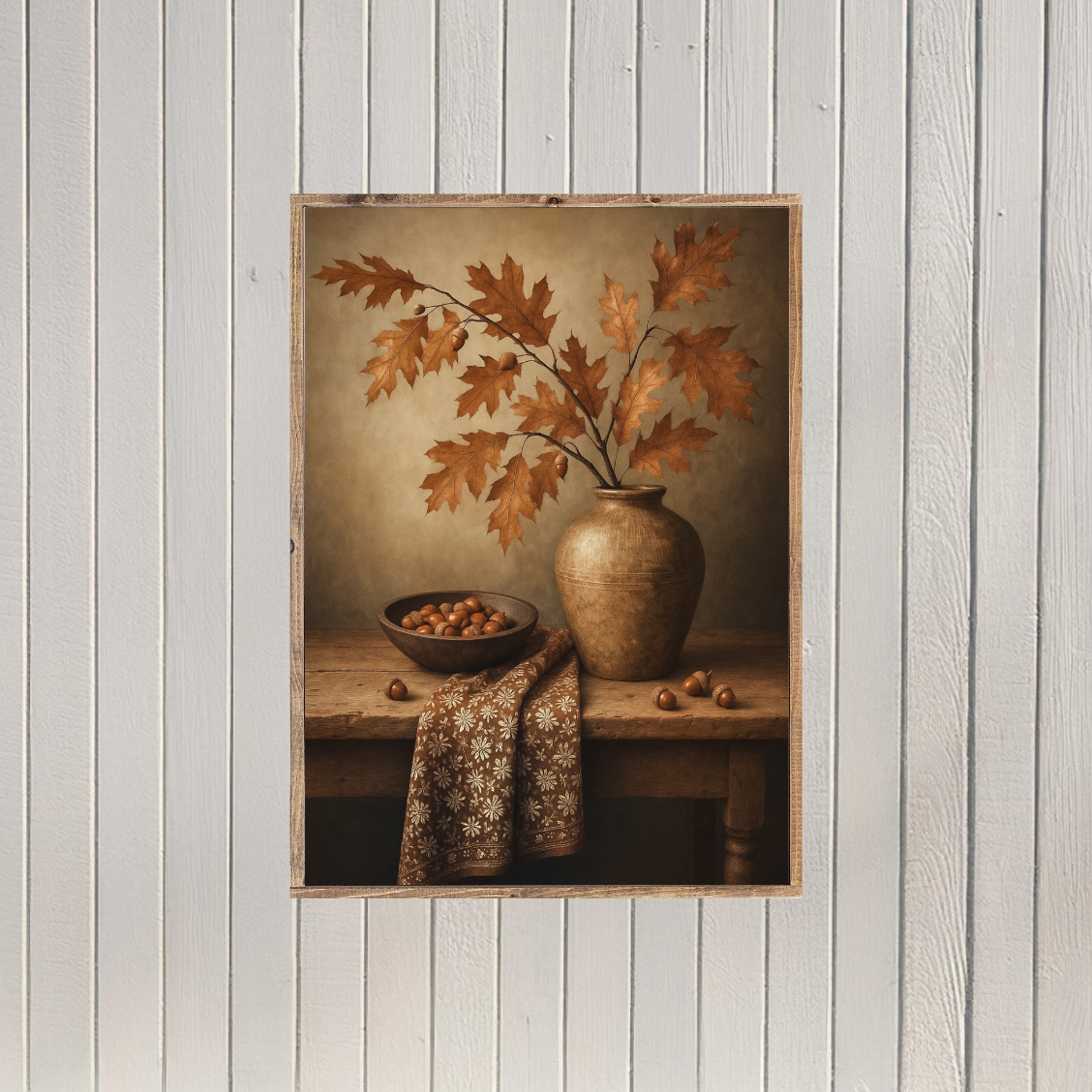 Of Acorns and Amber Light Canvas Printed Sign