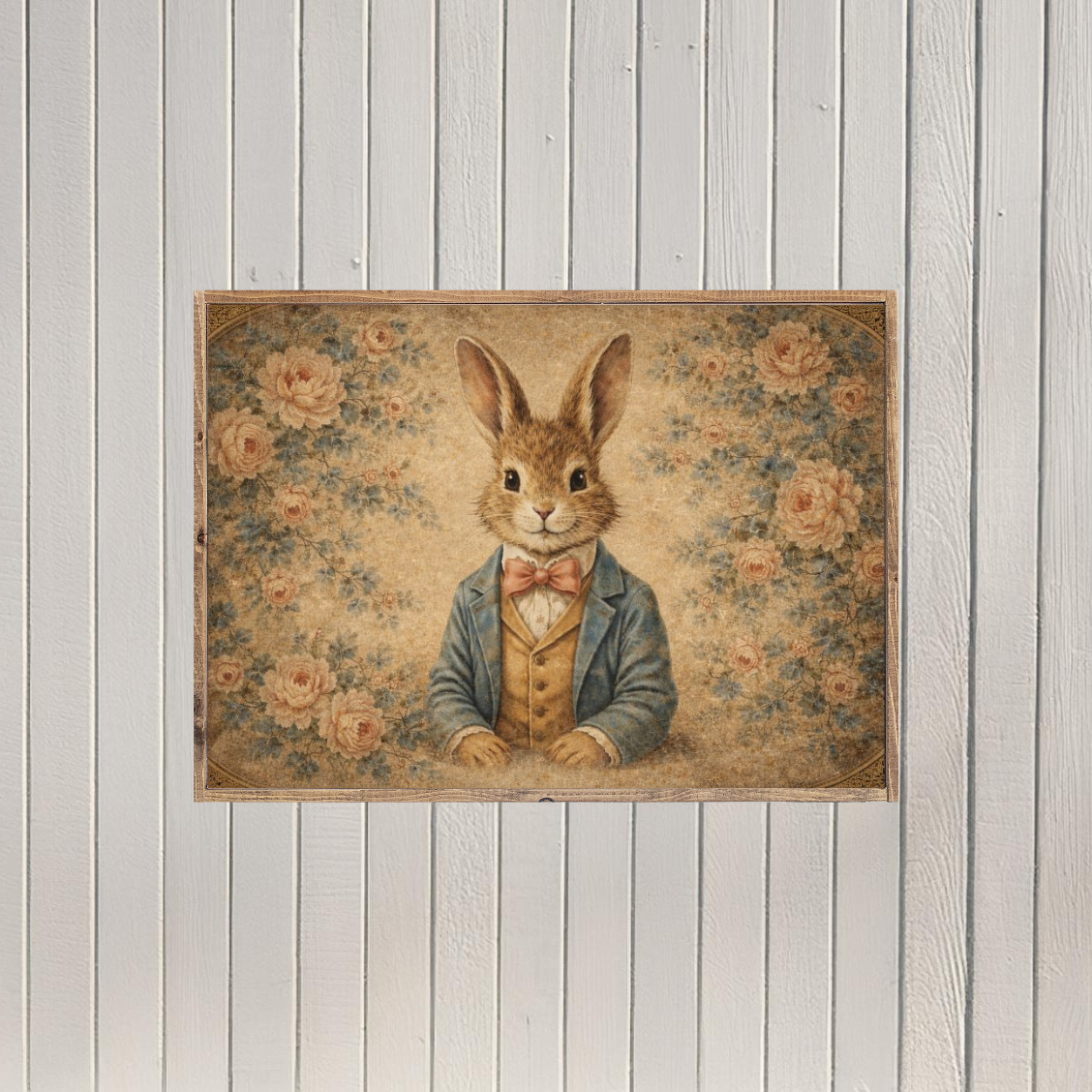One Dapper Bunny Canvas Printed Sign