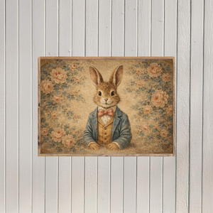 One Dapper Bunny Canvas Printed Sign