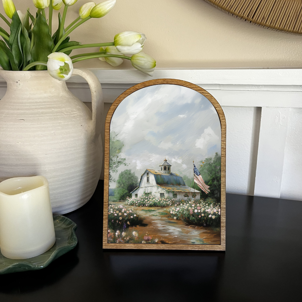 Patriotic Summer Barn Arch Frame
