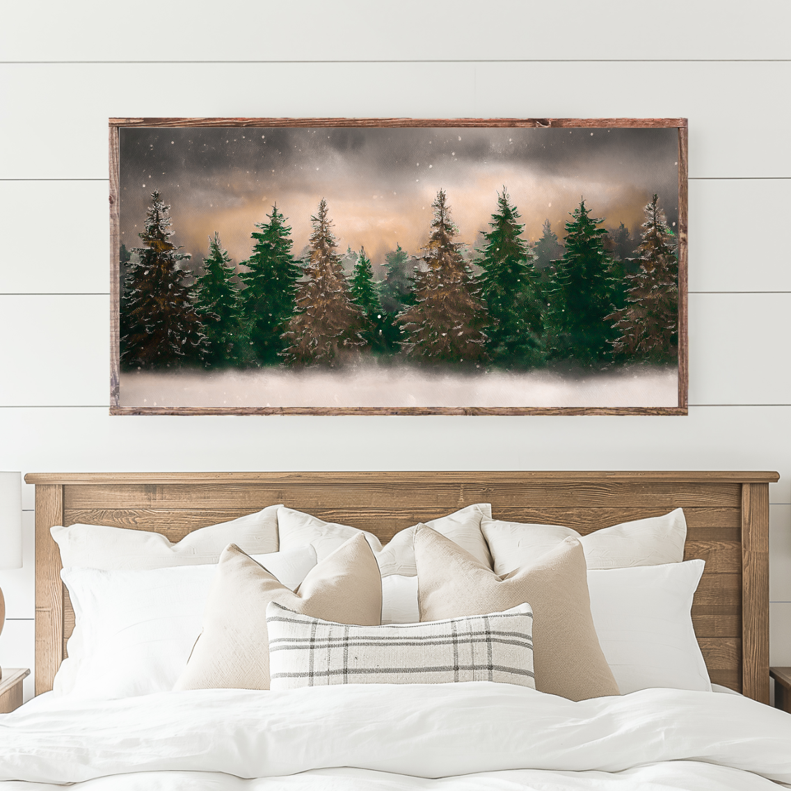 Peaceful Pines Canvas Printed Sign