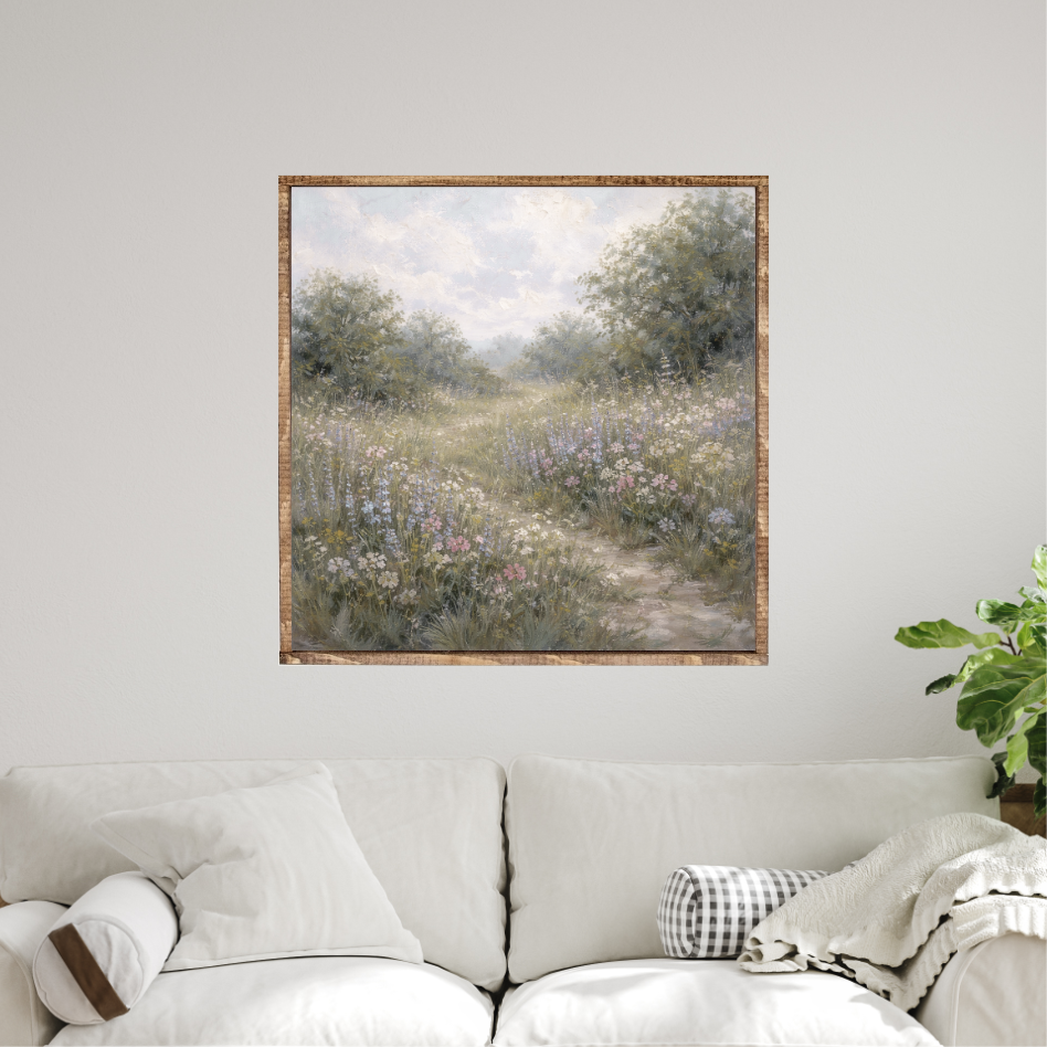 Peaceful Wildflowers Canvas Printed Sign