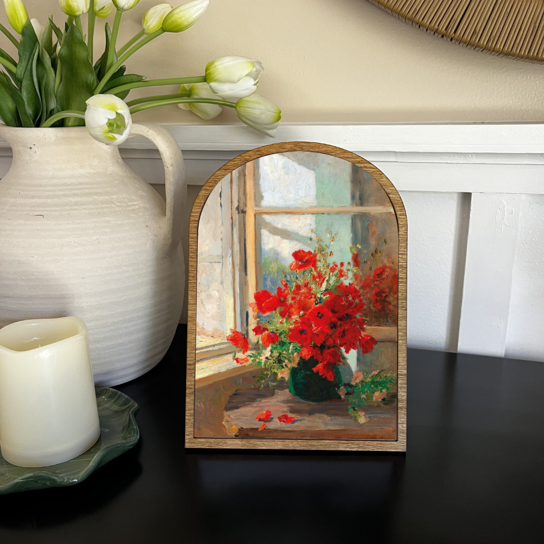 Poppies in the Window Arch Frame
