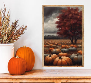 The Pumpkin Patch Canvas Printed Sign