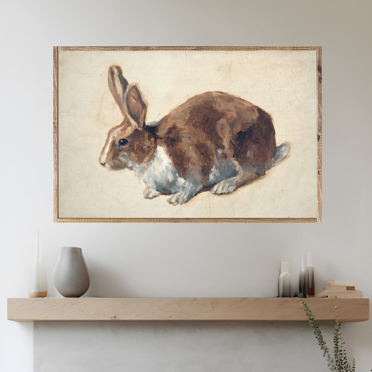 Rabbit Canvas Printed Sign