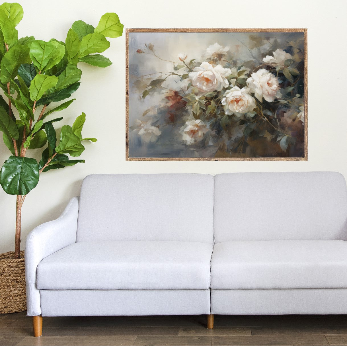 Rose Bush Canvas Printed Sign