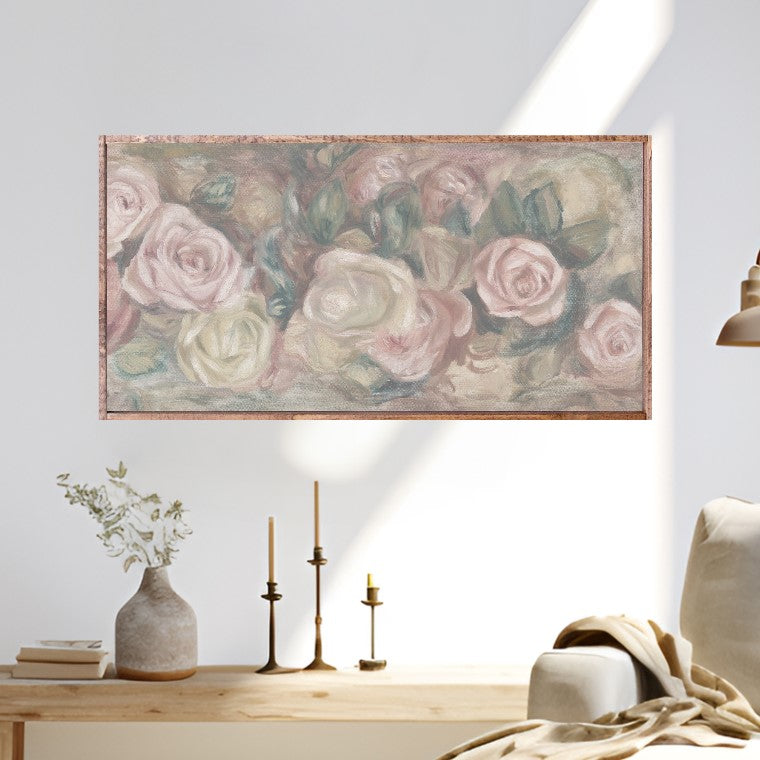 Romantic Roses Canvas Printed Sign