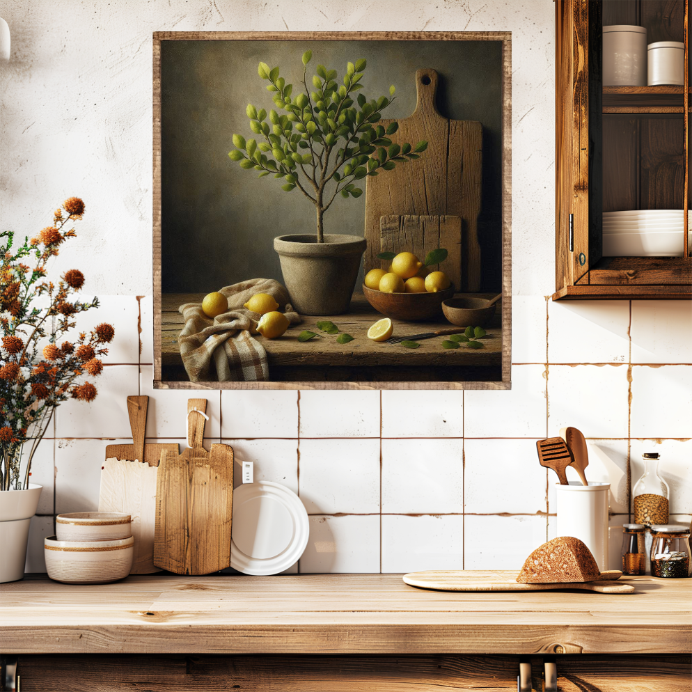 Rustic Roots and Citrus Canvas Printed Sign