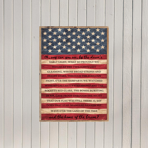 Rustic US Flag Star-Spangled Banner Canvas Printed Sign