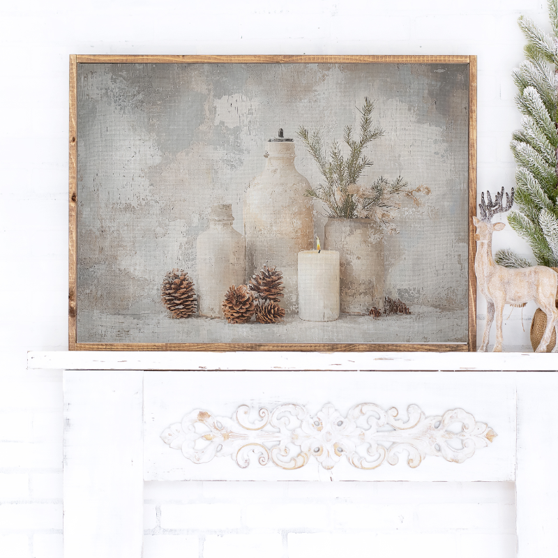 Rustic Winter Calm Canvas Printed Sign