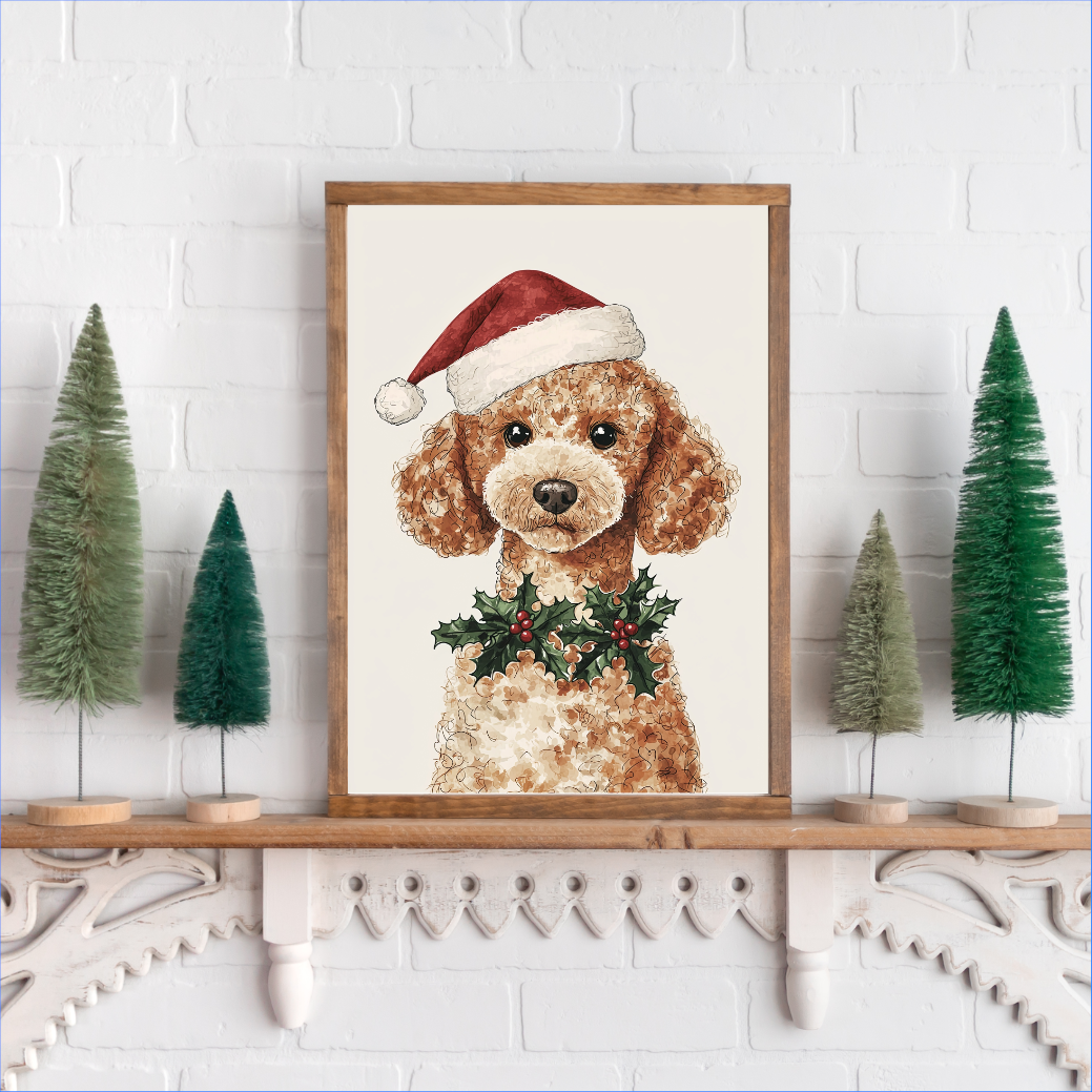 Santa Paws Is Coming To Town Canvas Printed Sign