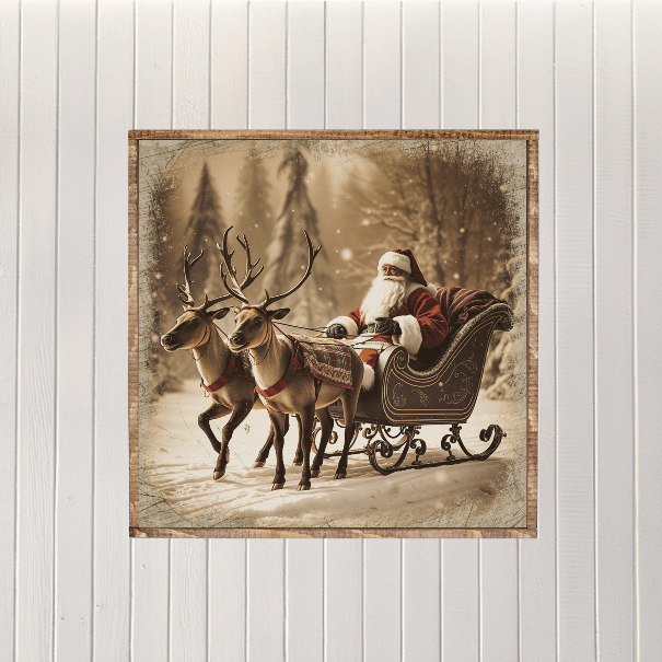 Santa's Enchanted Expedition Canvas Printed Sign