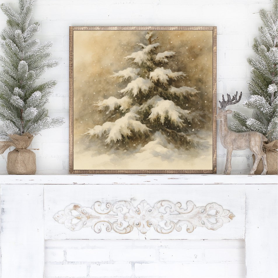 Silent Snowfall Canvas Printed Sign