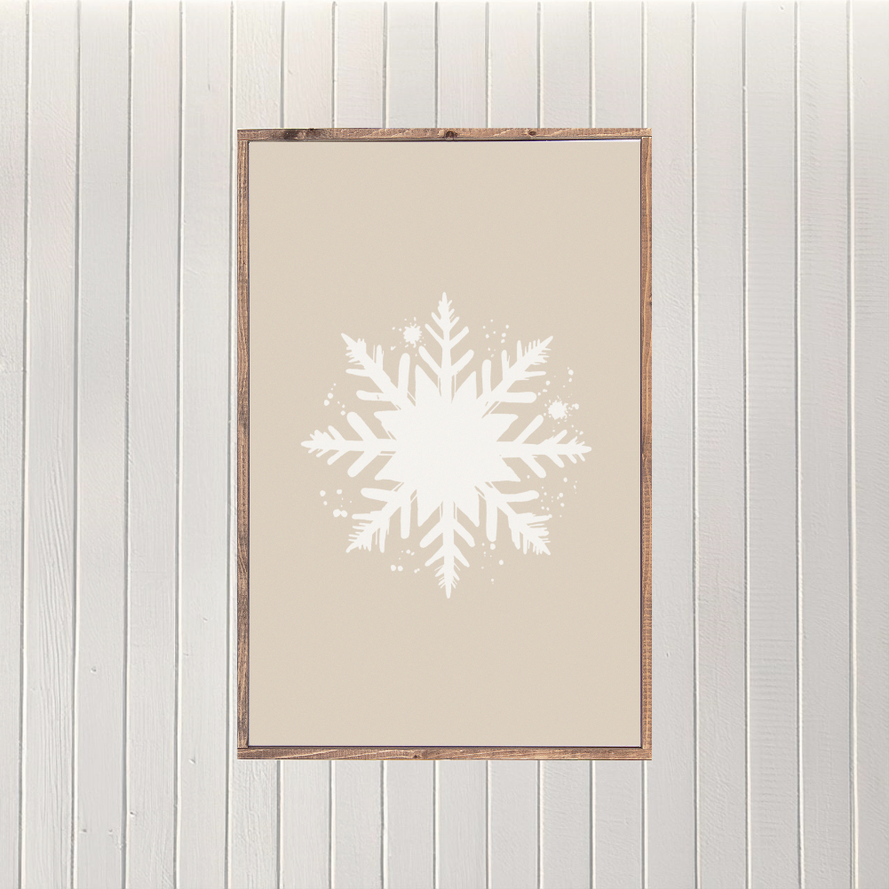 Simple Snowflake Canvas Printed Sign