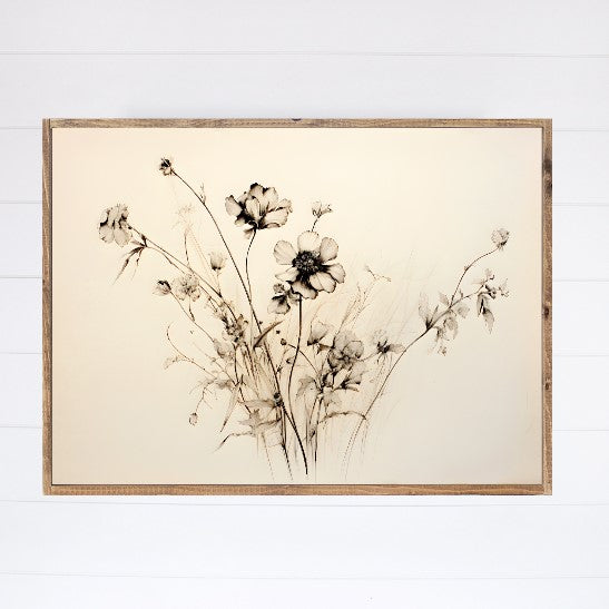 Simple Wildflowers Canvas Printed Sign