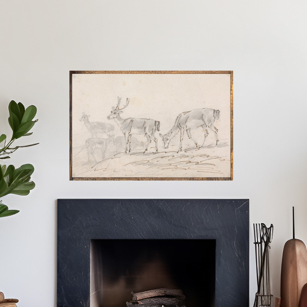 Sketchy Deer Canvas Printed Sign