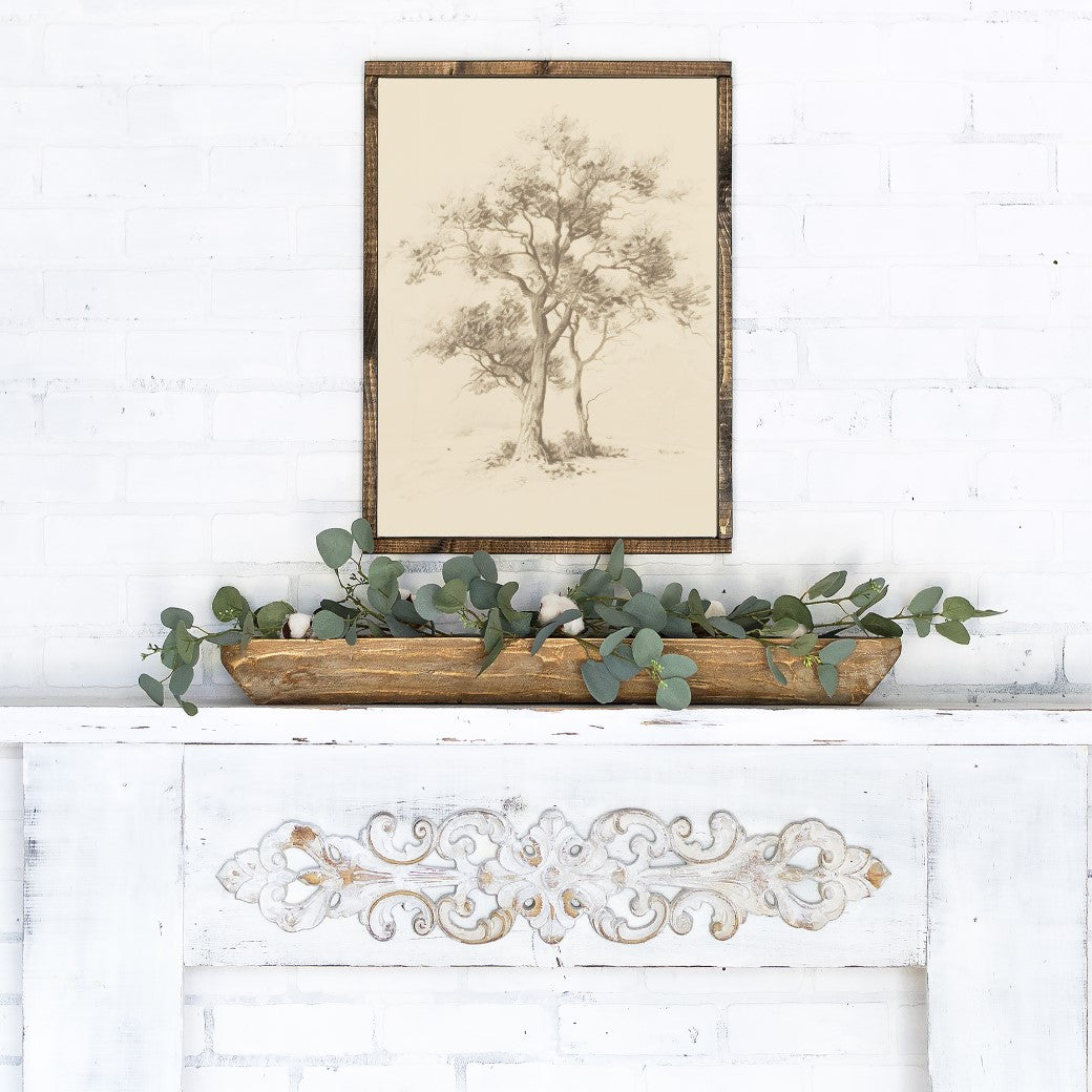 Sketchy Tree Canvas Printed Sign