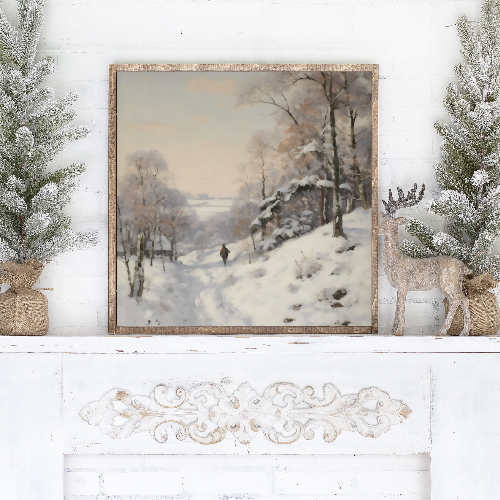 Solitude in the Snow Canvas Printed Sign