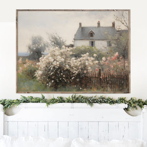 Spring at the Cottage Canvas Printed Sign