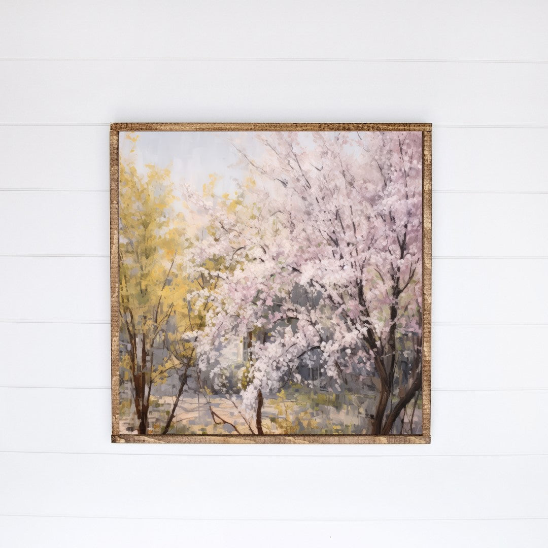 Spring Trees Canvas Printed Sign