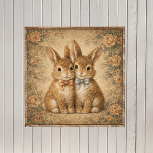 Sweet Baby Bunnies Canvas Printed Sign
