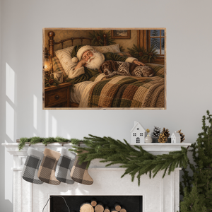 Santa's Faithful Companion Canvas Printed Sign