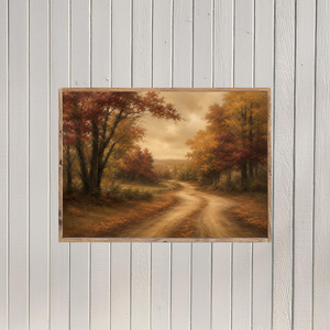 The Drive Home During Fall Canvas Printed Sign