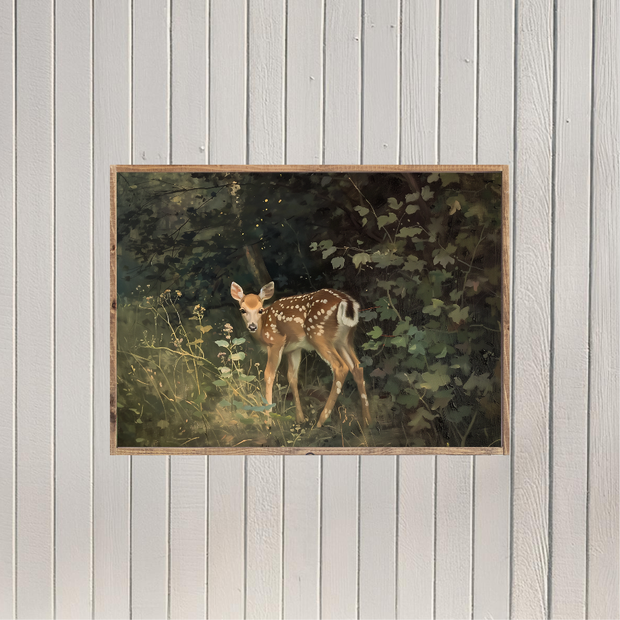 The Fawn Canvas Printed Sign