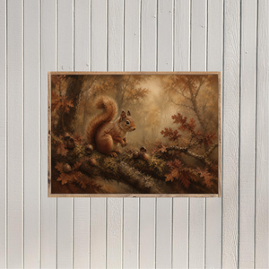 The Squirrel's Harvest Canvas Printed Sign