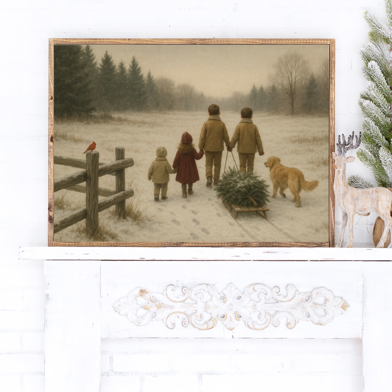 The Walk Home Canvas Printed Sign