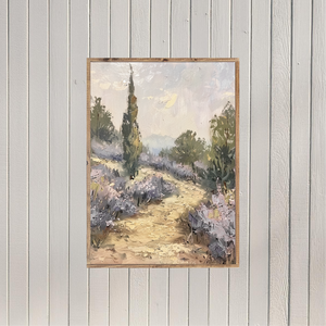 Through The Lavender Fields Canvas Printed Sign