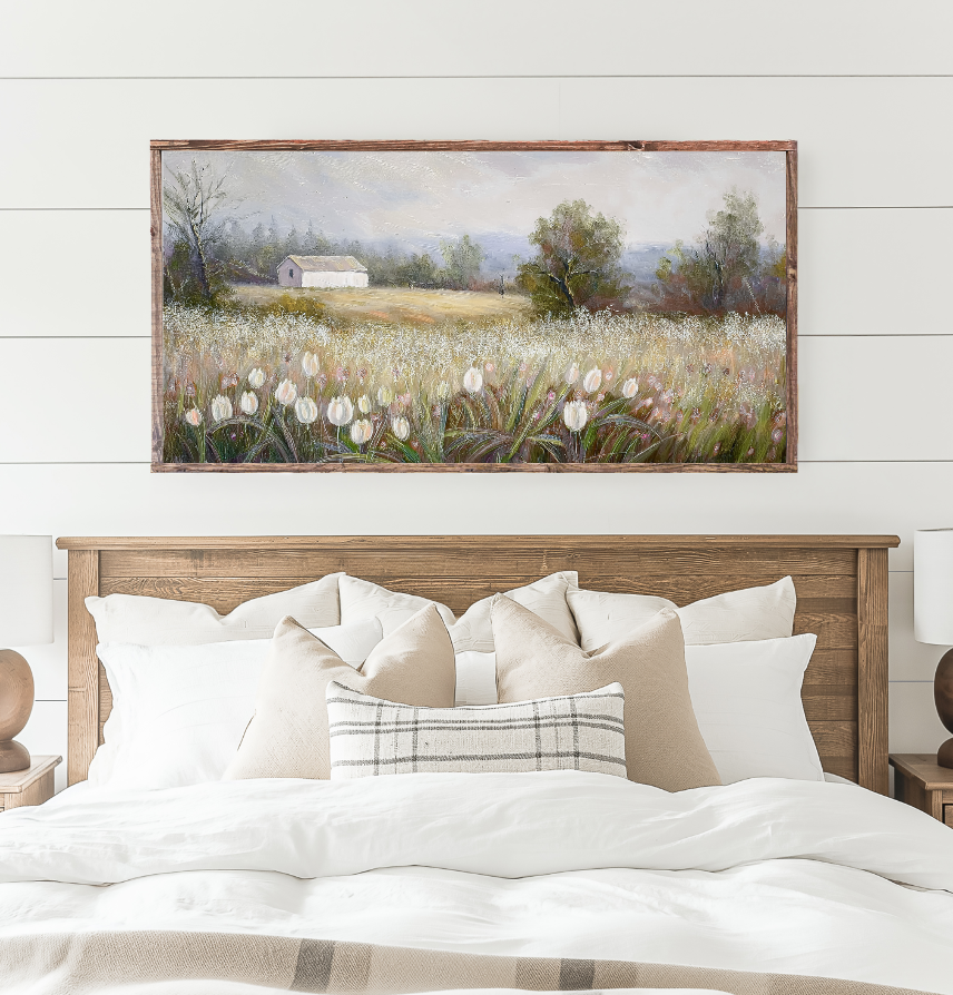 Tulip Field Canvas Printed Sign