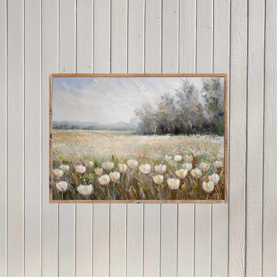 Tulips on a Spring Day Canvas Printed Sign