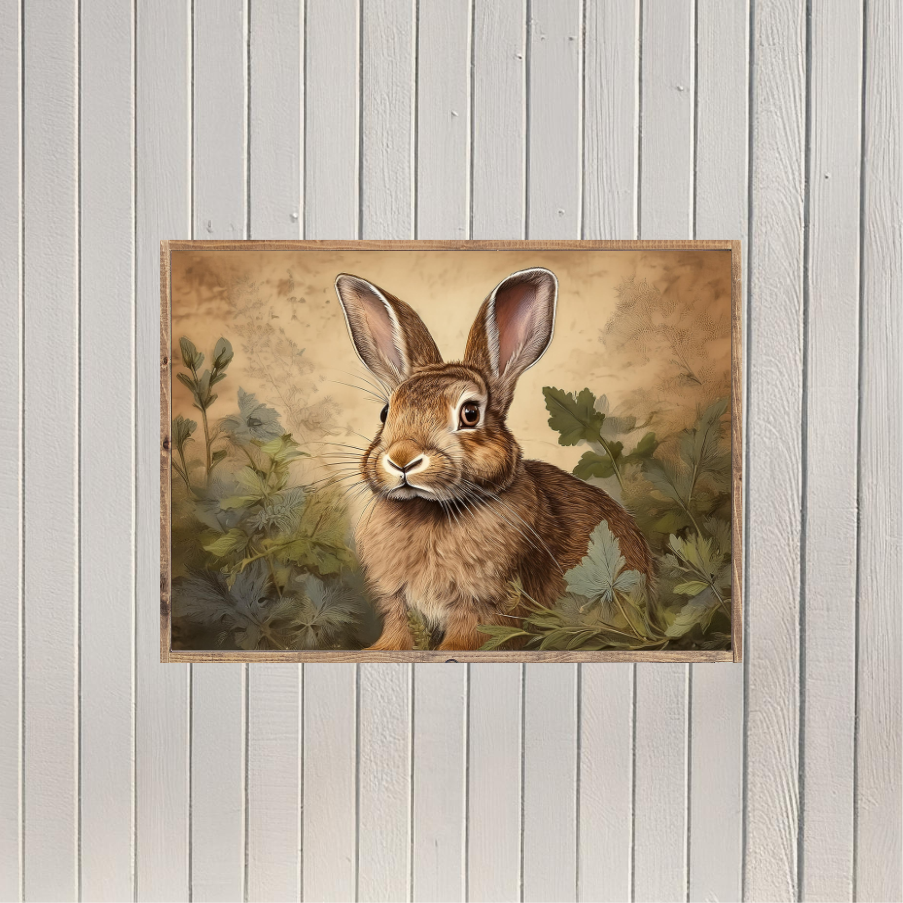 The Easter Bunny Canvas Printed Sign