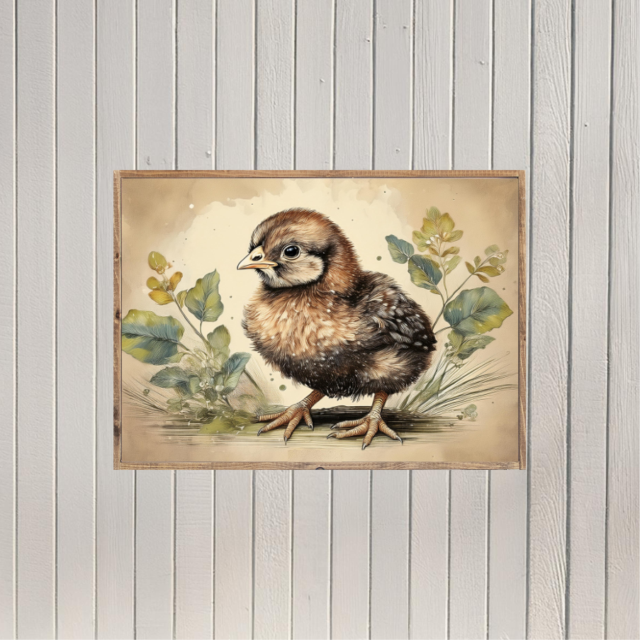 The Little Duckling Canvas Printed Sign