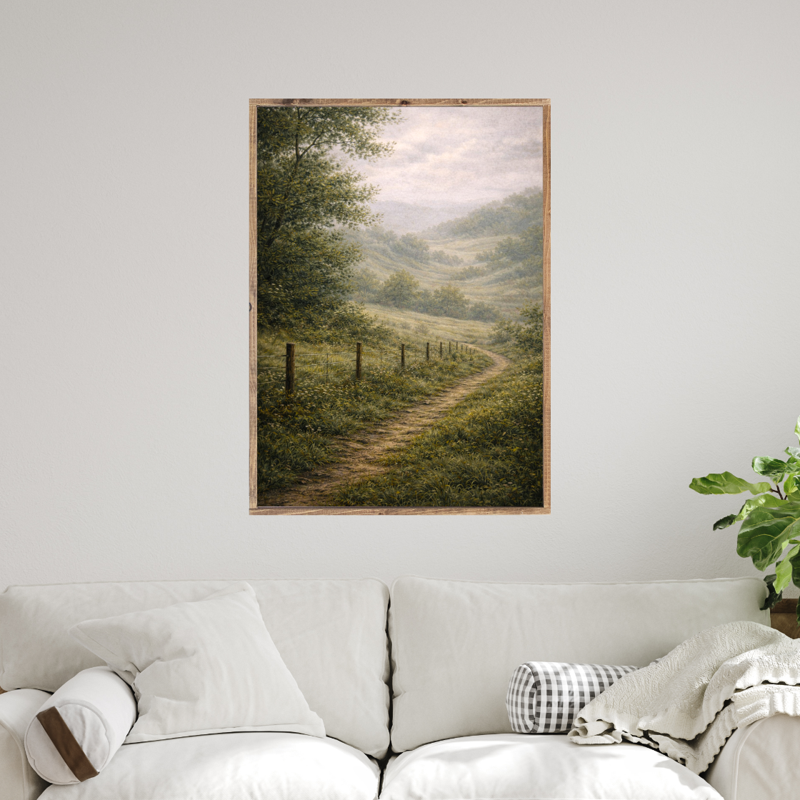 The Path Through the Rolling Greens Canvas Printed Sign