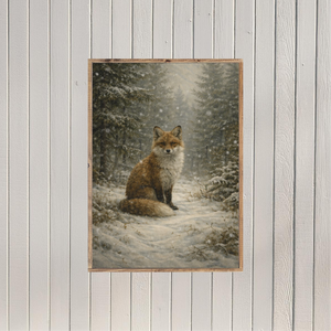 The Quiet Guardian of Winter Canvas Printed Sign